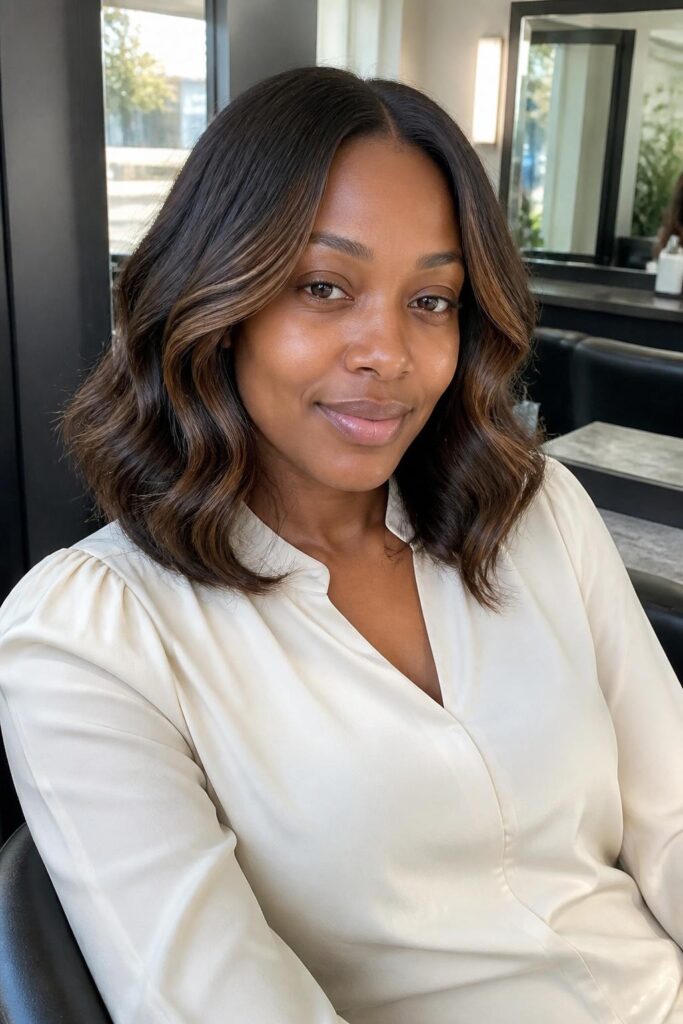 Mocha highlights for dark brown skin