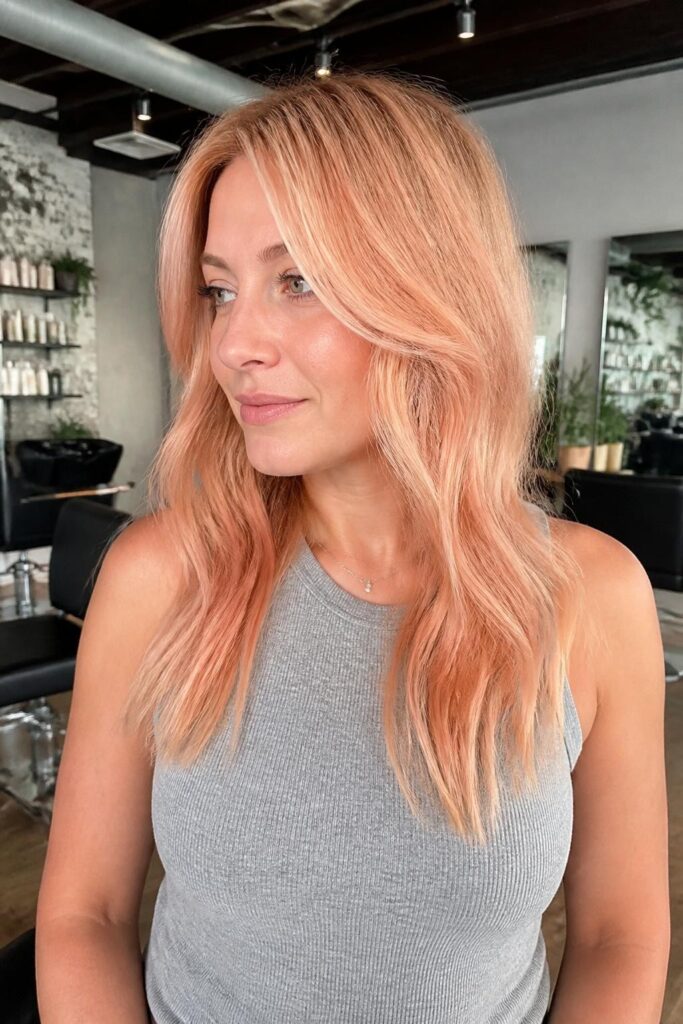 Peach blonde tones