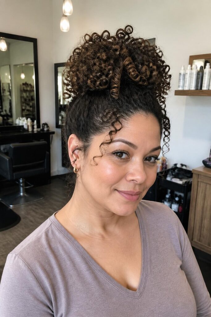 Pineapple updo for sleeping or daytime