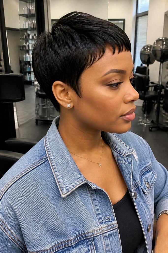 Pixie with baby bangs