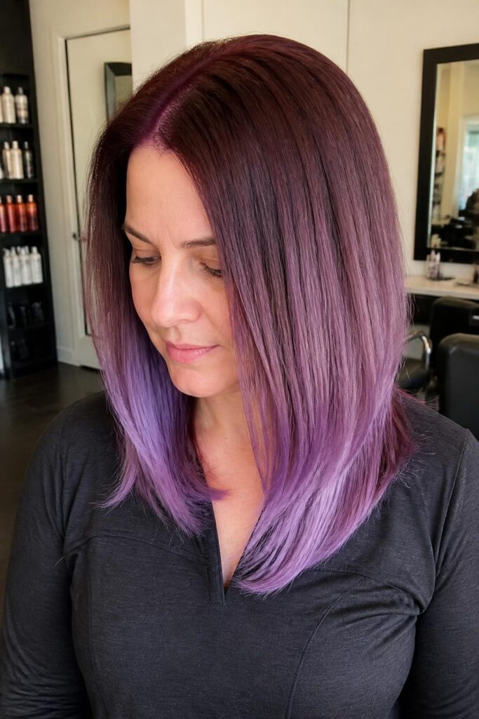 Plum to lavender ombre