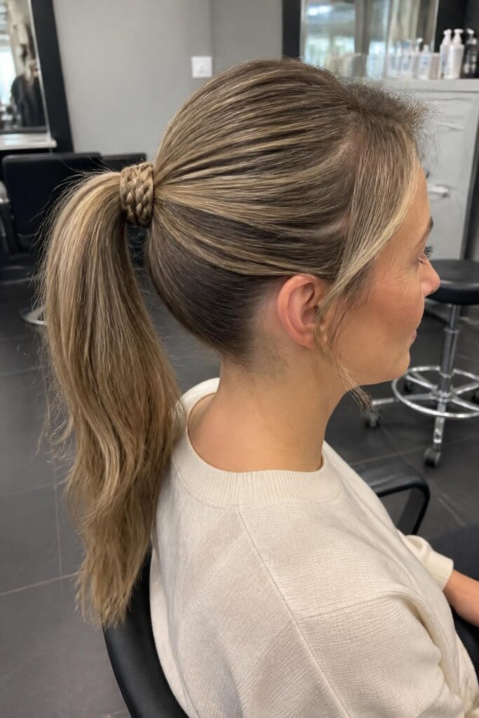 Ponytail with braided accent
