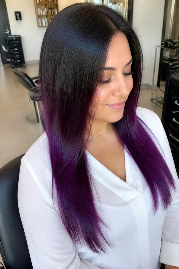Purple ombré from dark roots