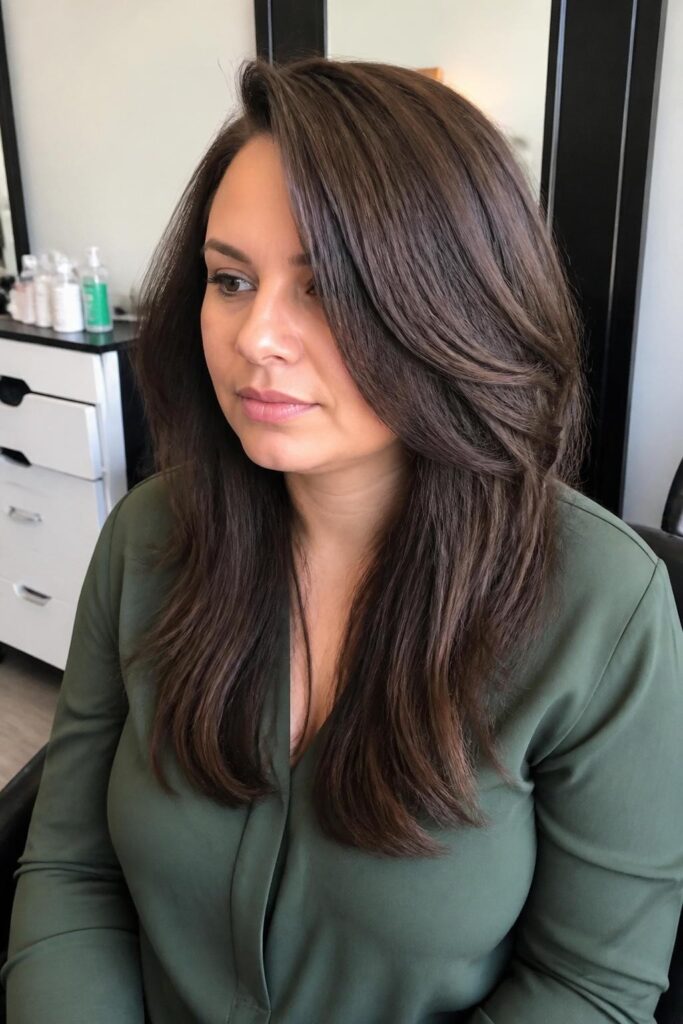 Round face shaggy long cut with deep side part 683x1024 1