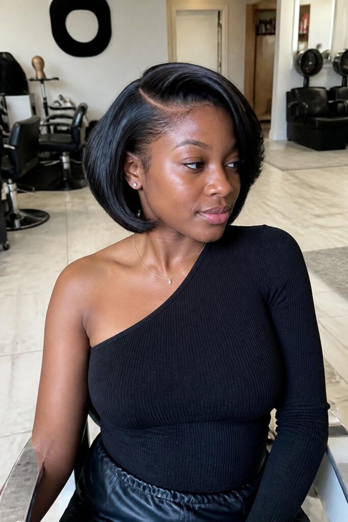 Short bob with side part