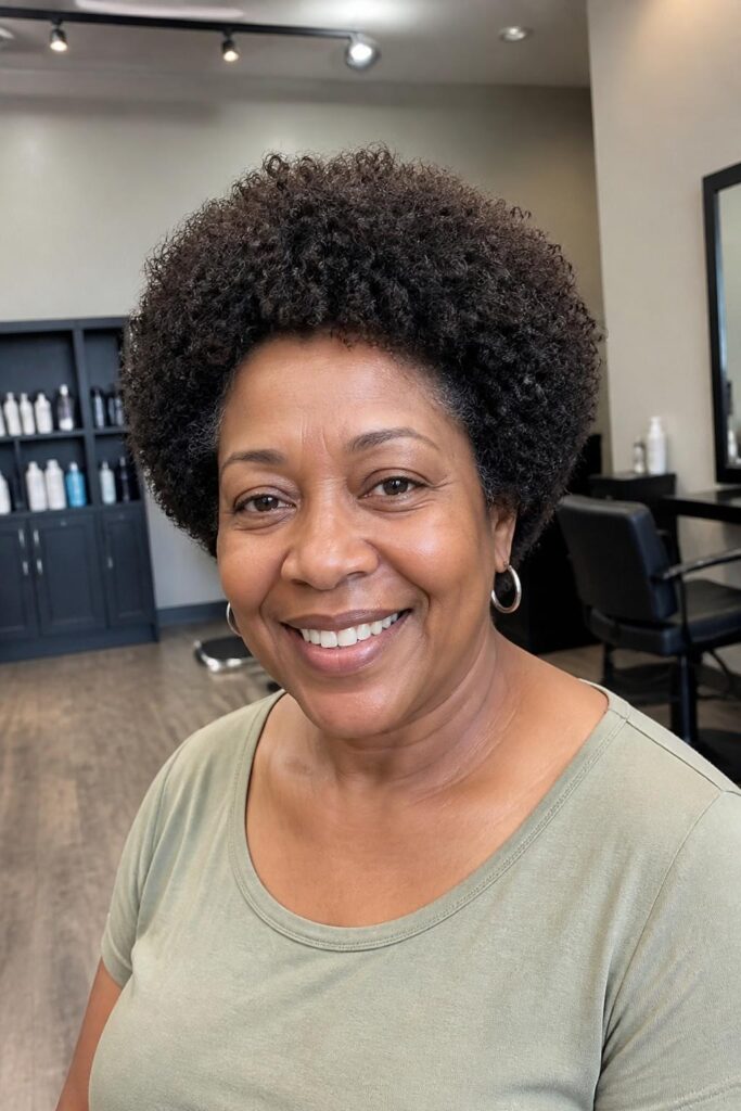 Short curly afro