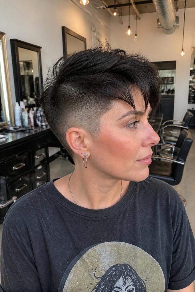 Short hush cut with undercut