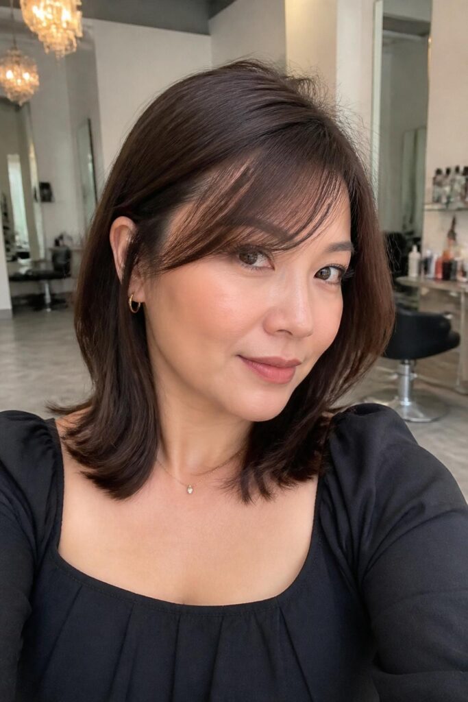 Side-swept wispy bangs