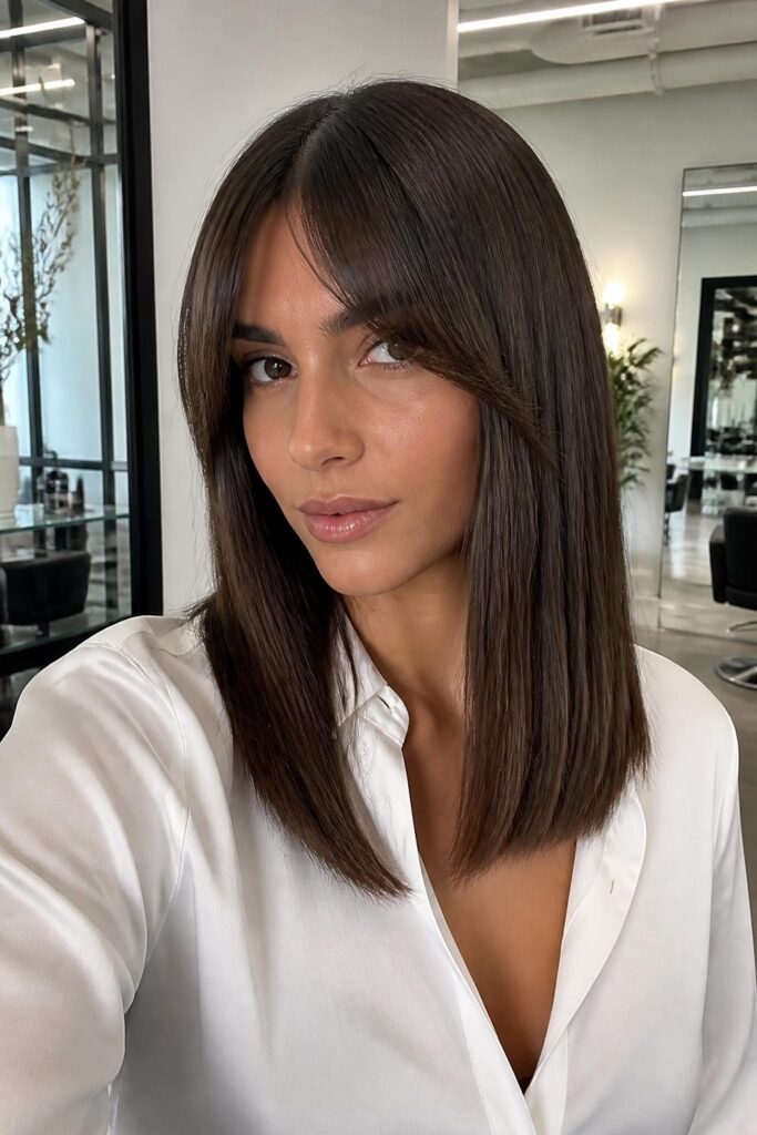 Sleek and straight long bob