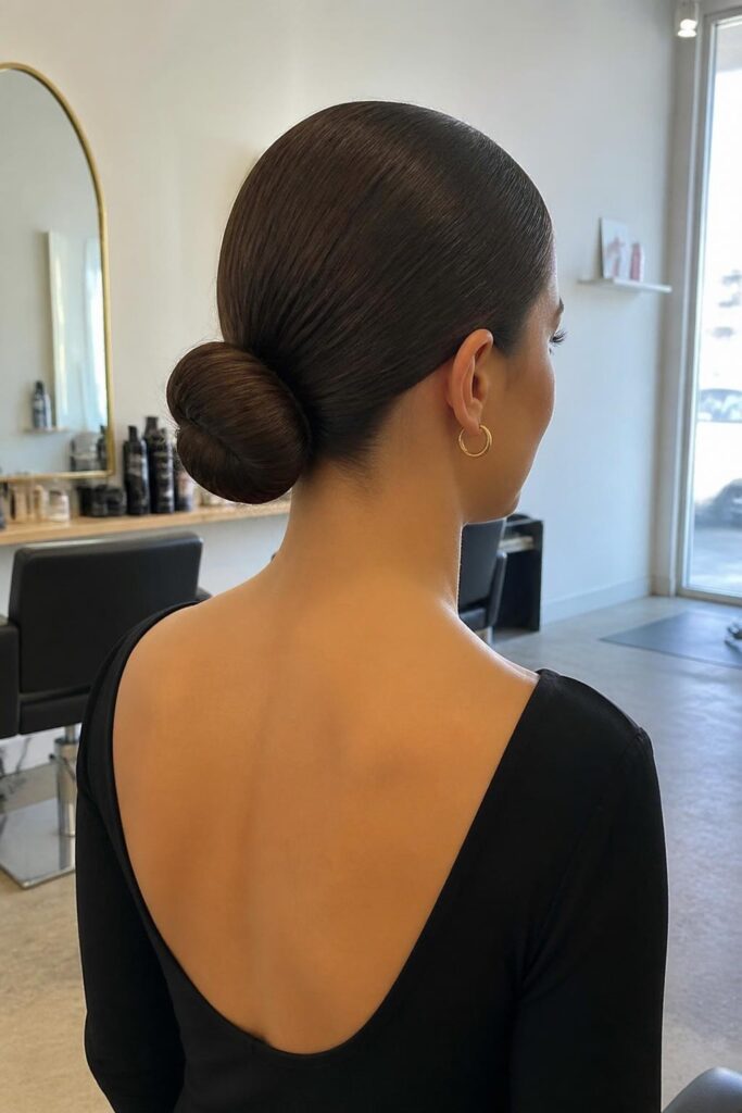 Sleek low bun