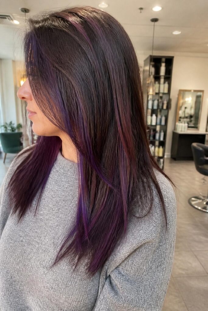Subtle violet highlights