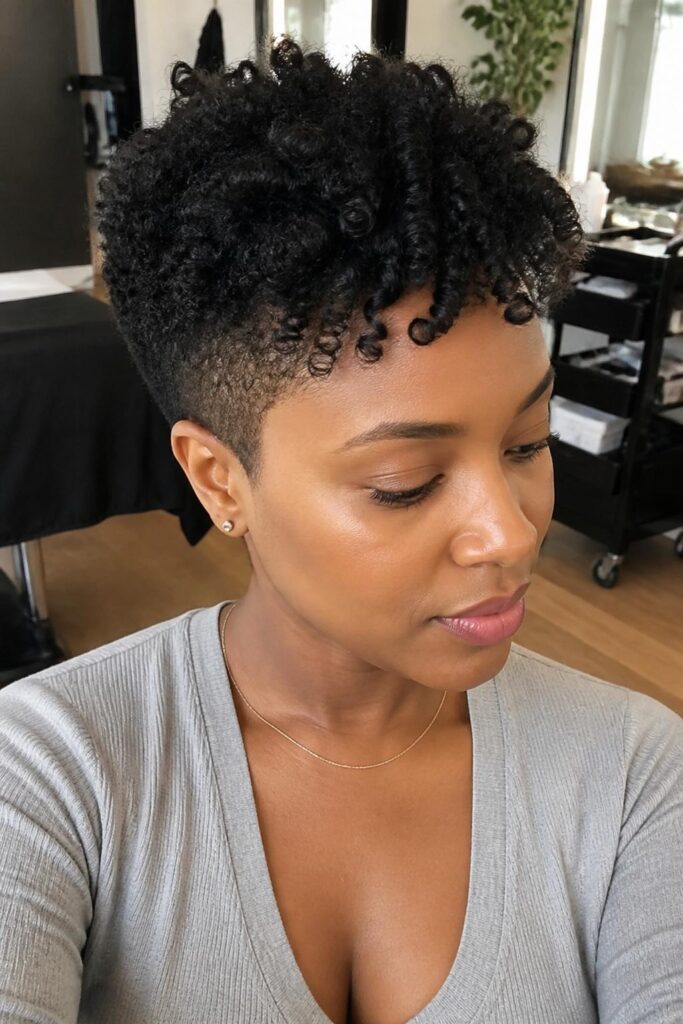 Tapered cut with defined curls