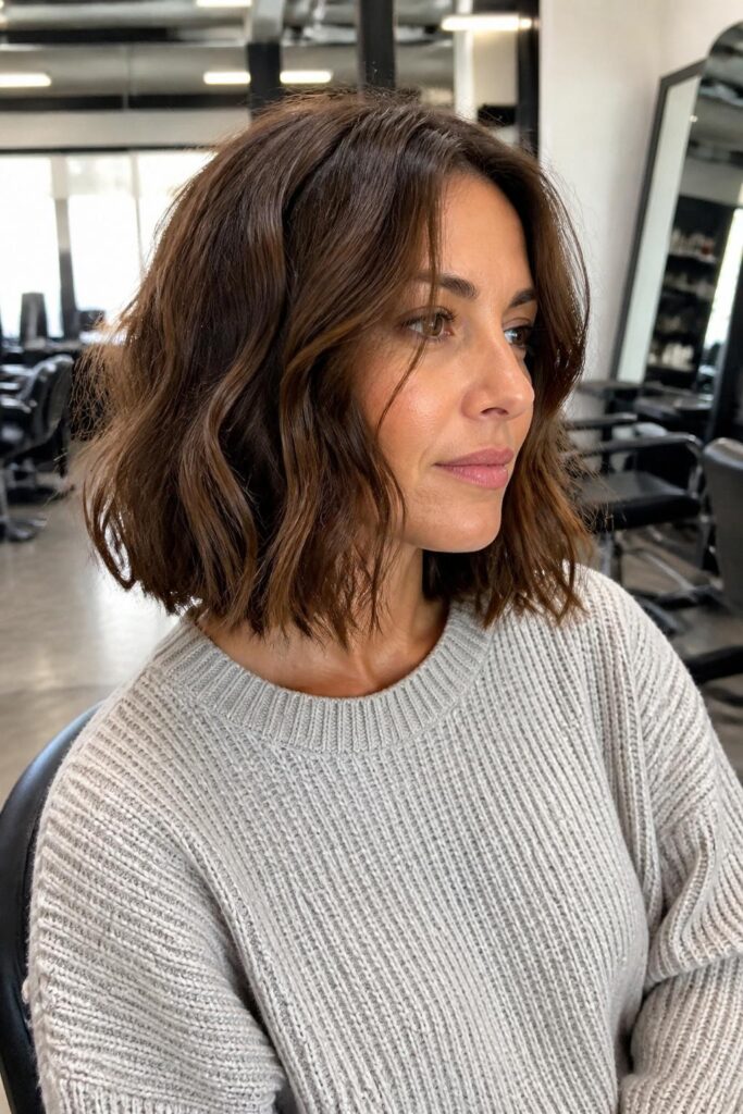 Textured bob with waves