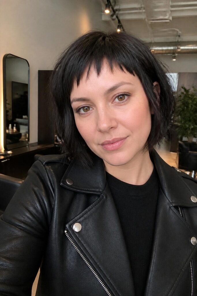 Textured micro bangs