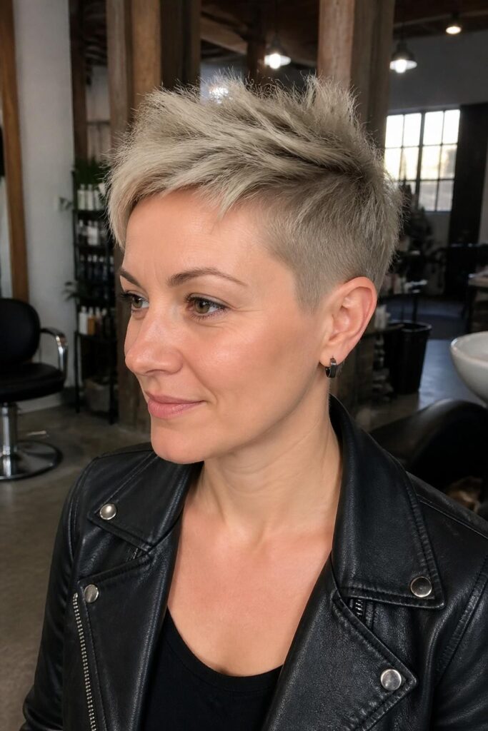 Textured pixie with undercut