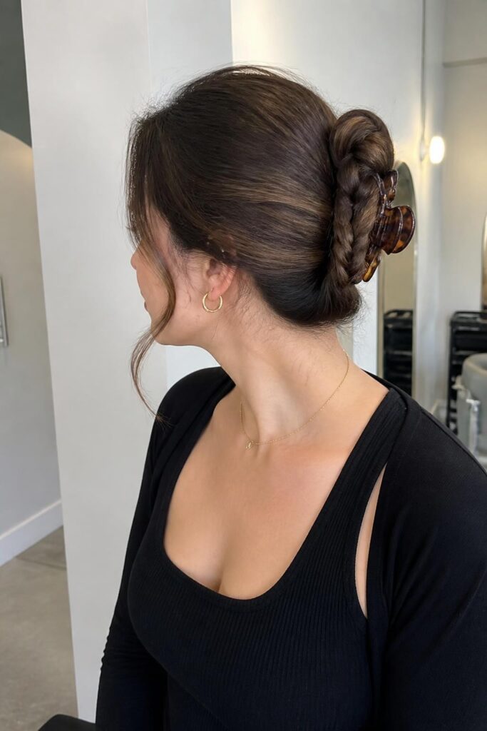 The braided clip bun