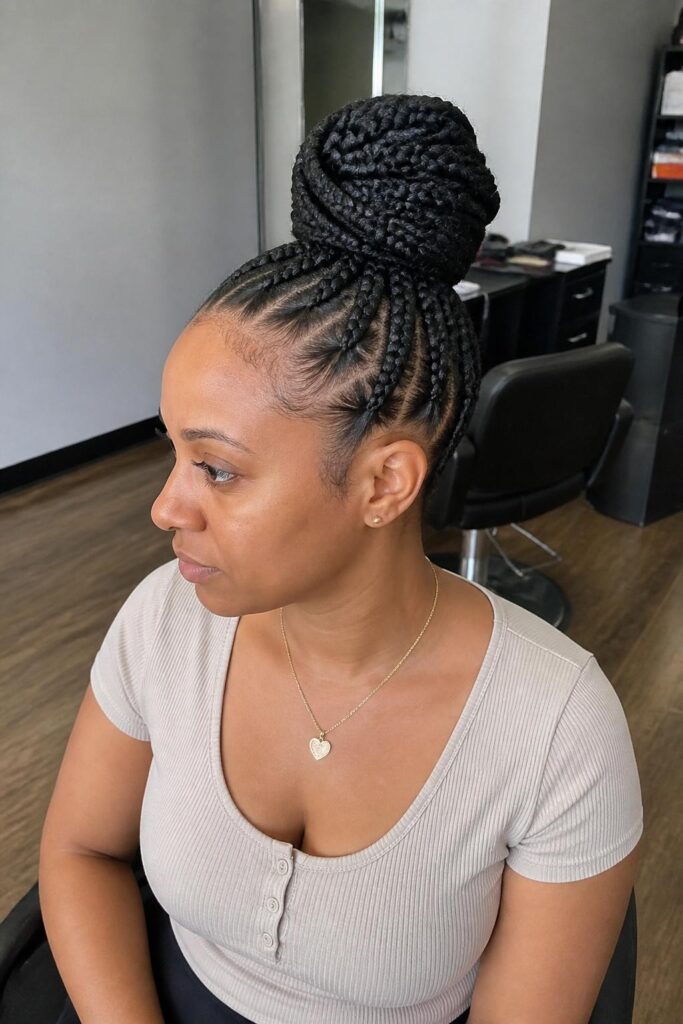 The braided high bun