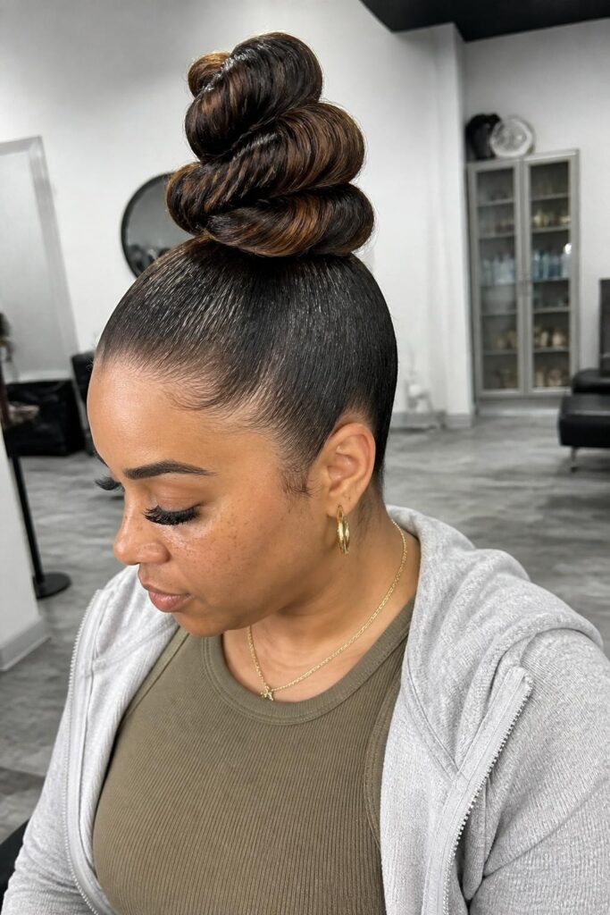 The bubble high bun