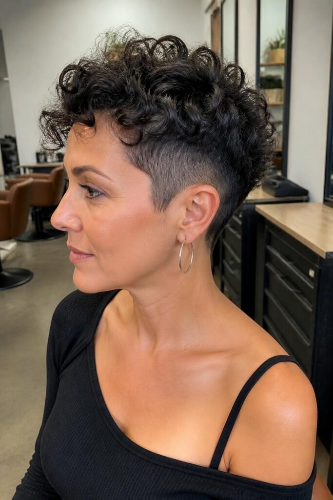 The curly pixie with undercut