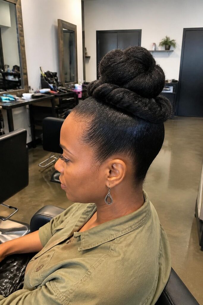 The double twist high bun