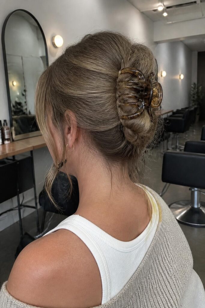 The fishtail clip updo