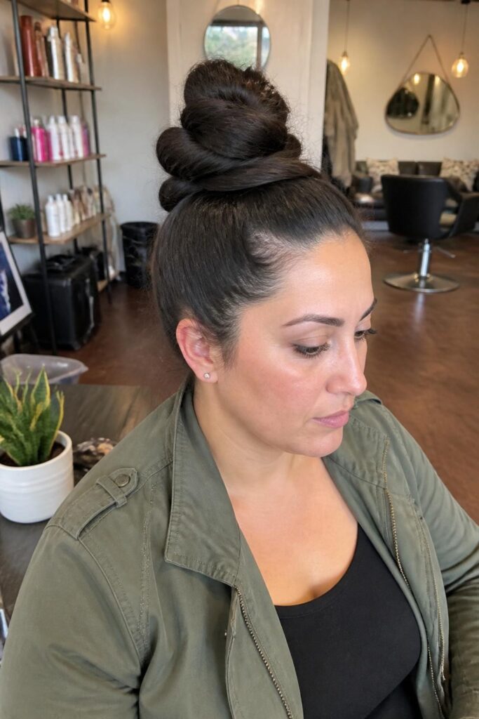 The knotted high bun