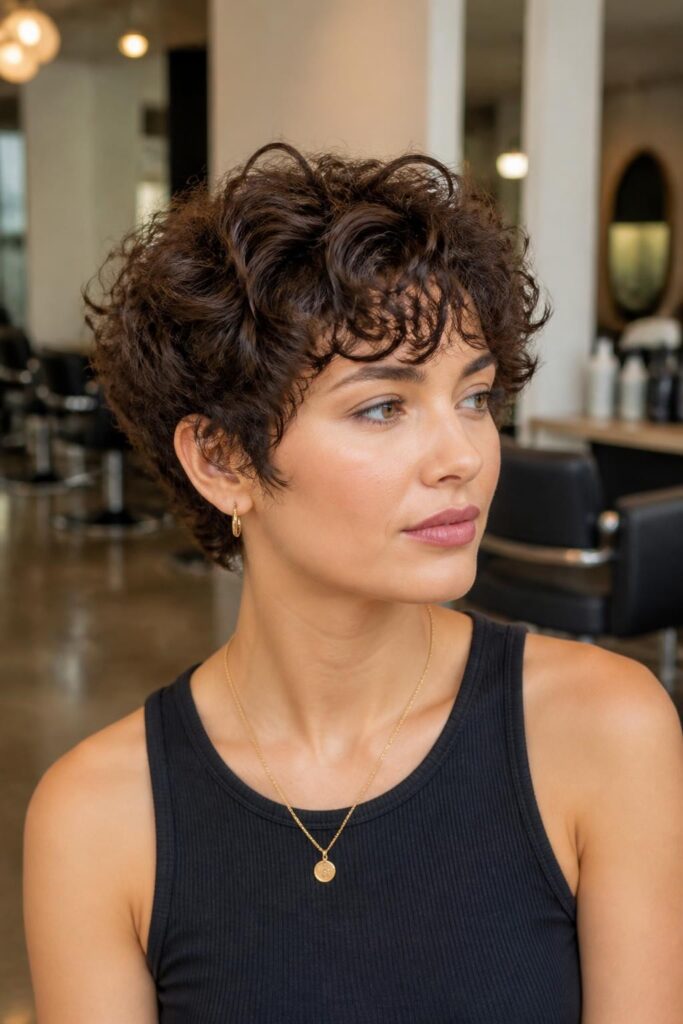 The long curly pixie