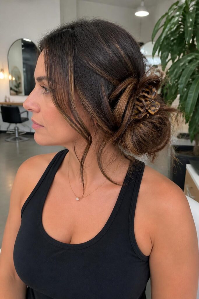 The messy side bun