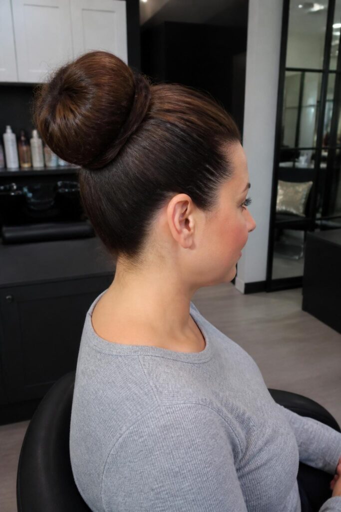 The sock bun high bun
