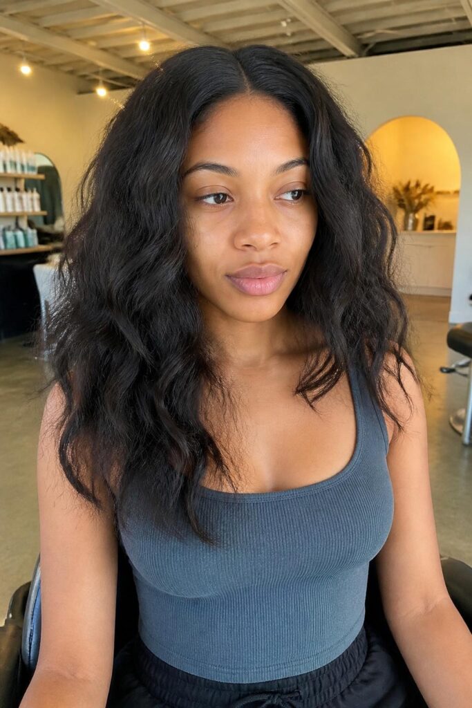 Tousled beach waves