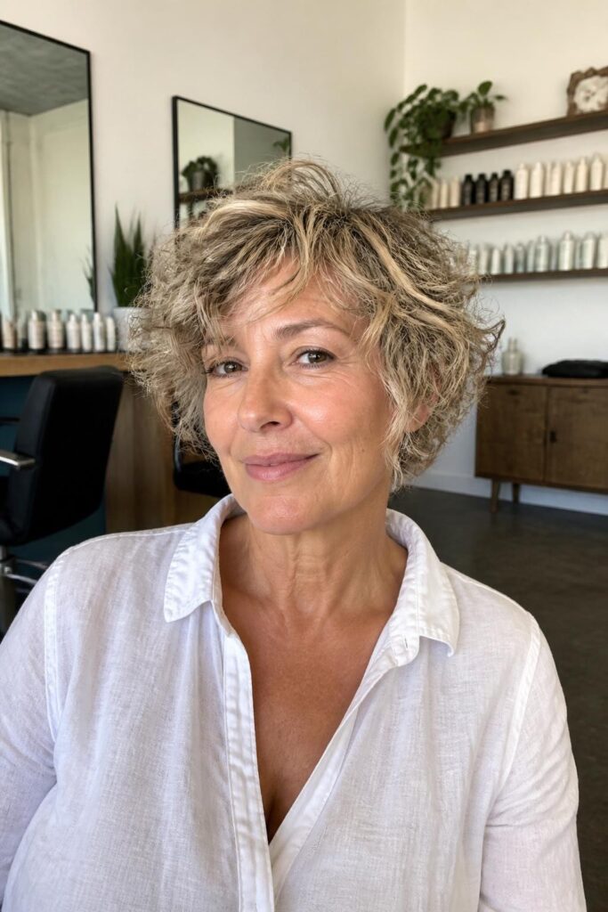 Tousled curly crop