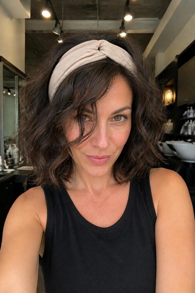Tousled waves with a hairband