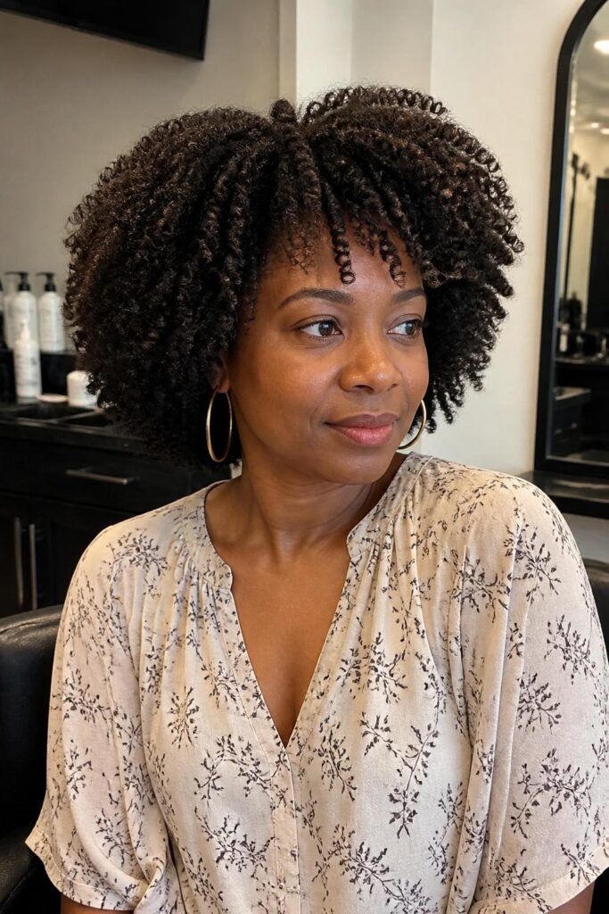 Twist out with defined curls