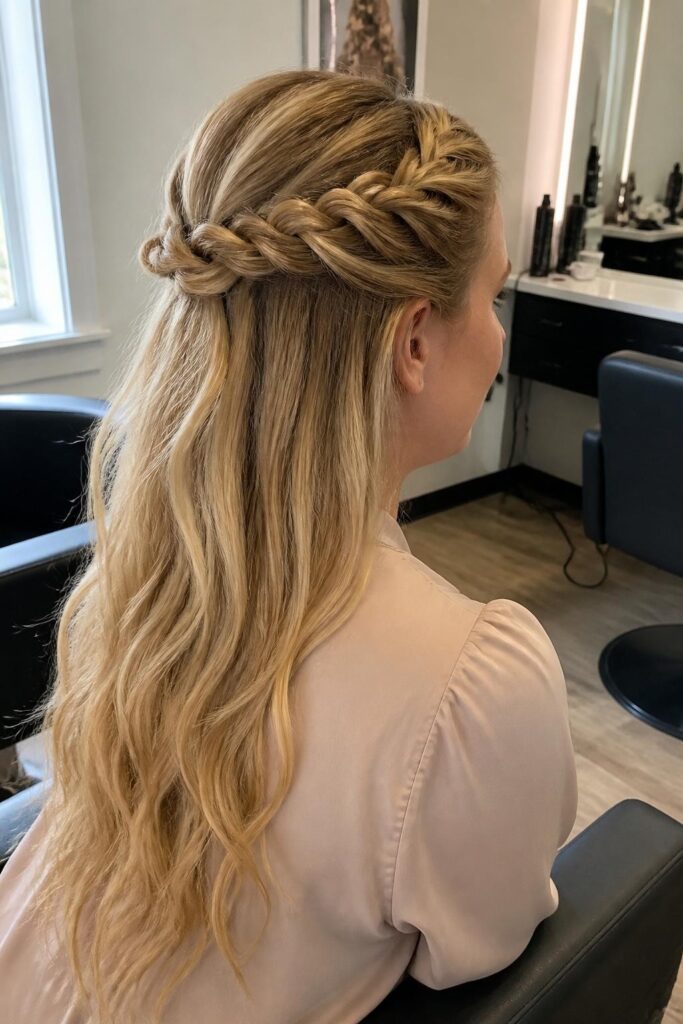 Twisted crown braid