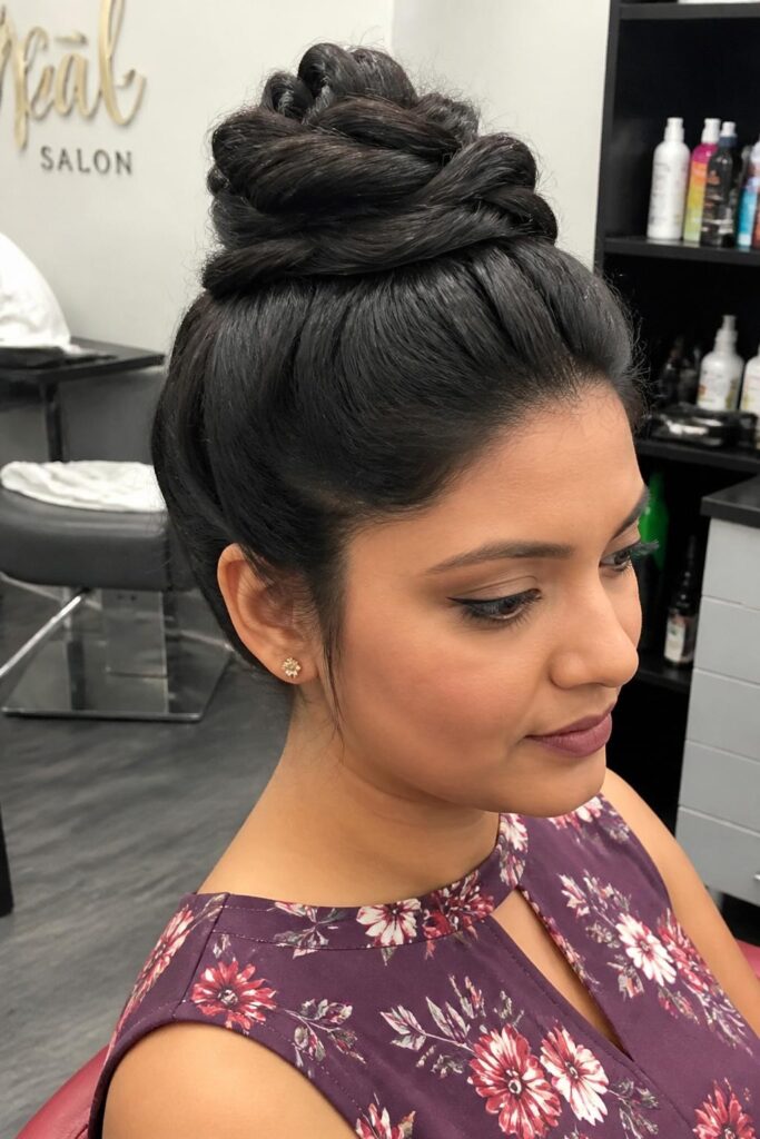 Twisted crown bun