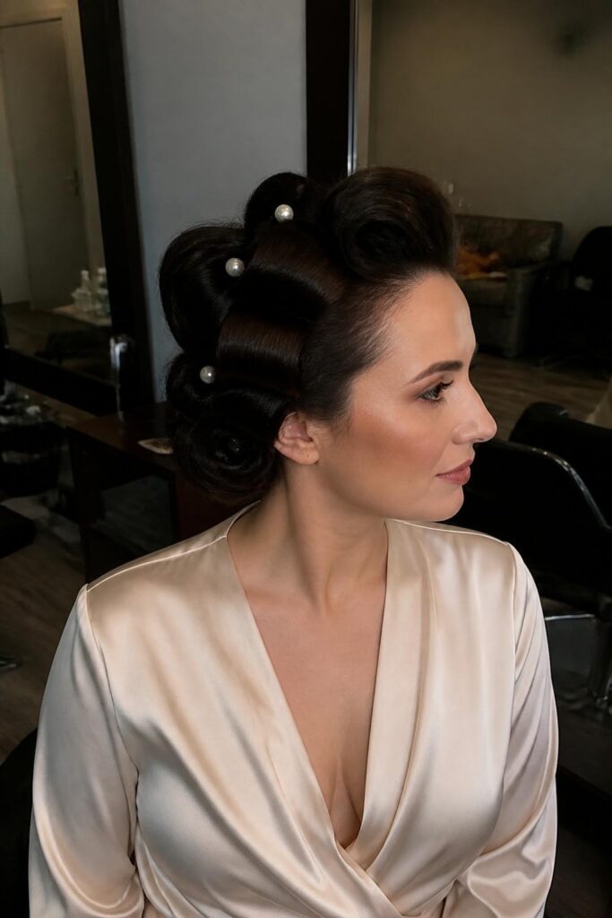 Vintage rolled updo