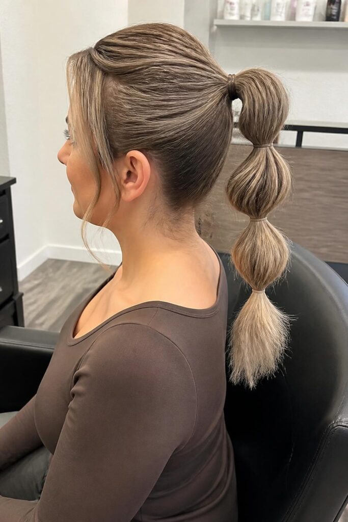 Voluminous bubble ponytail