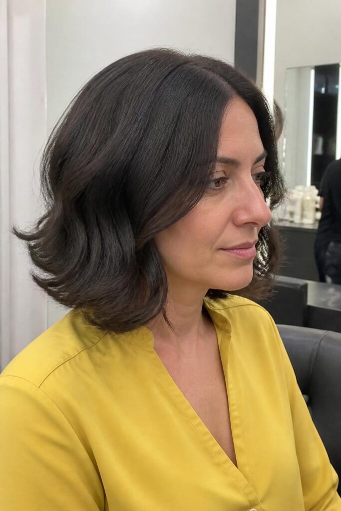 Wavy bob with flipped ends