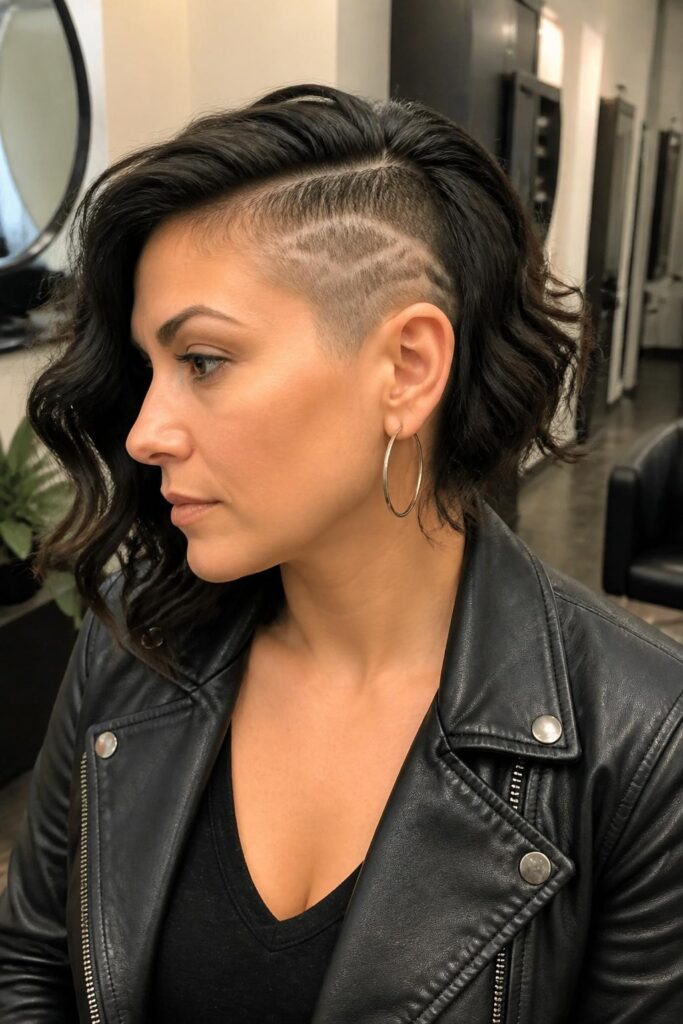Wavy undercut with design