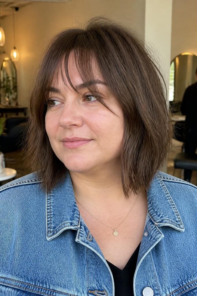 Wispy bangs with a lob