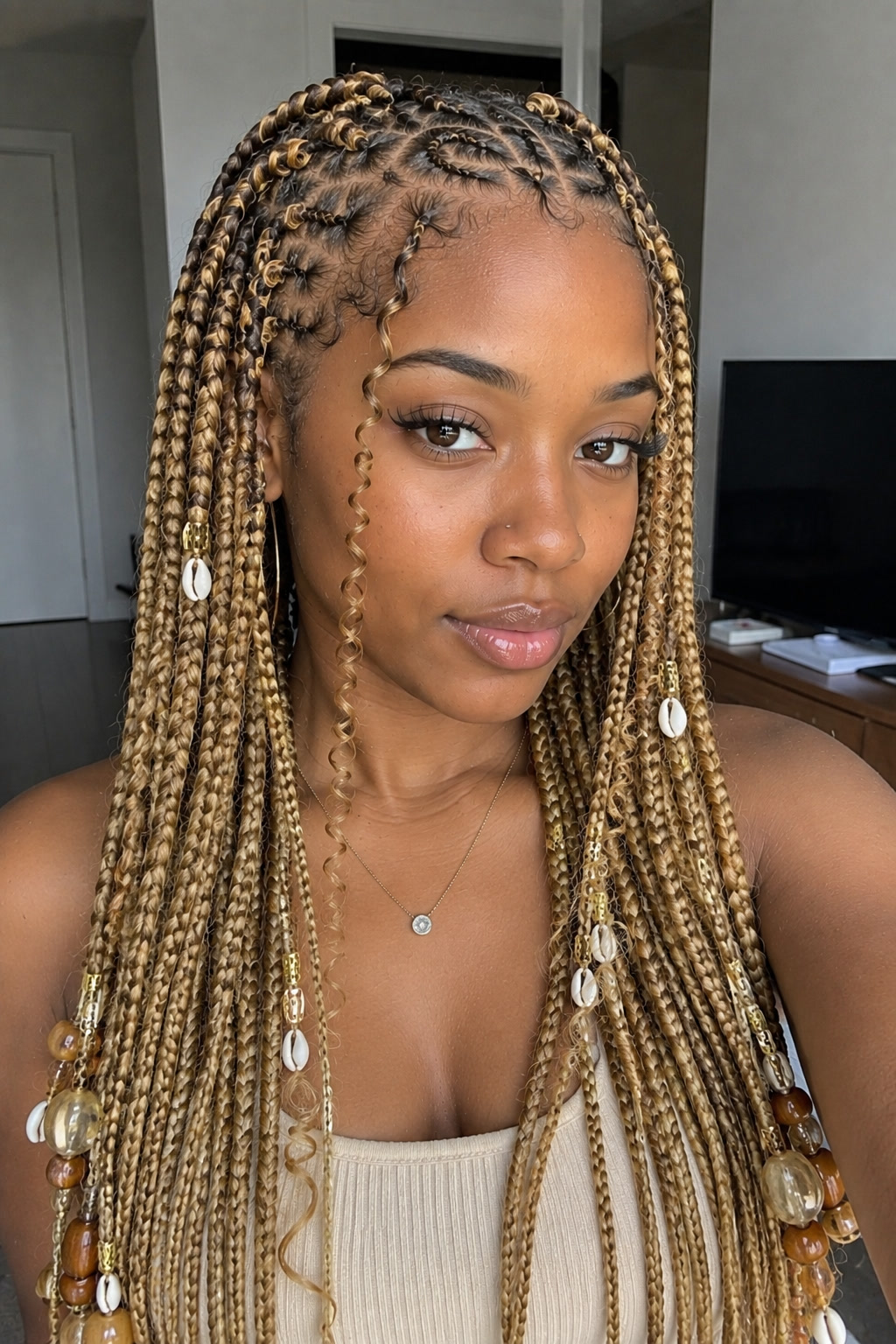9. Blonde fulani braids