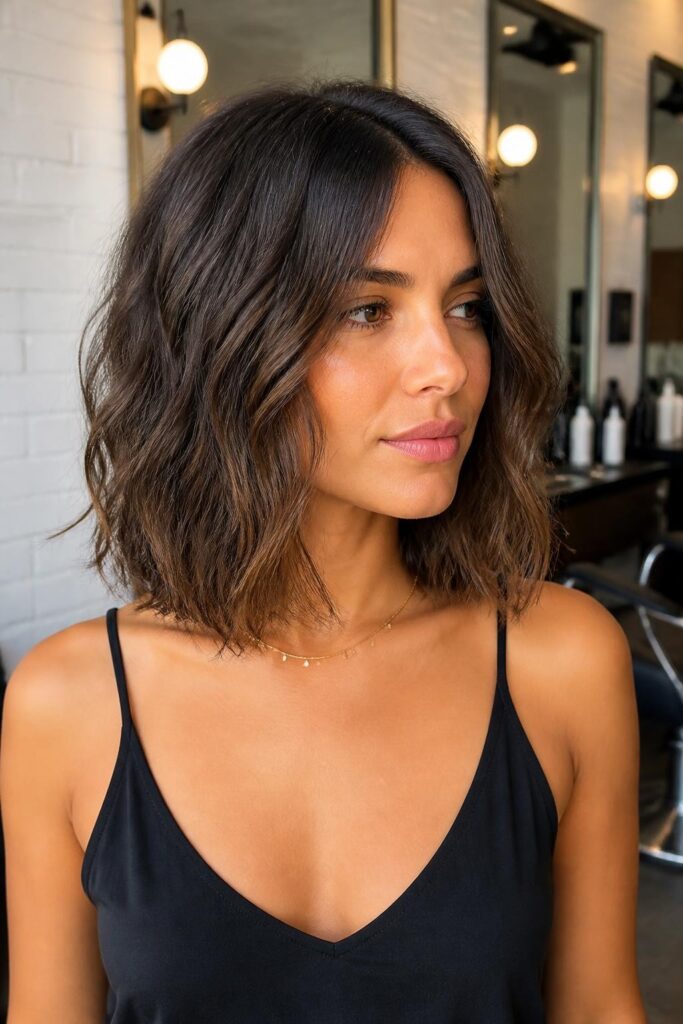 1. Classic collarbone-length lob