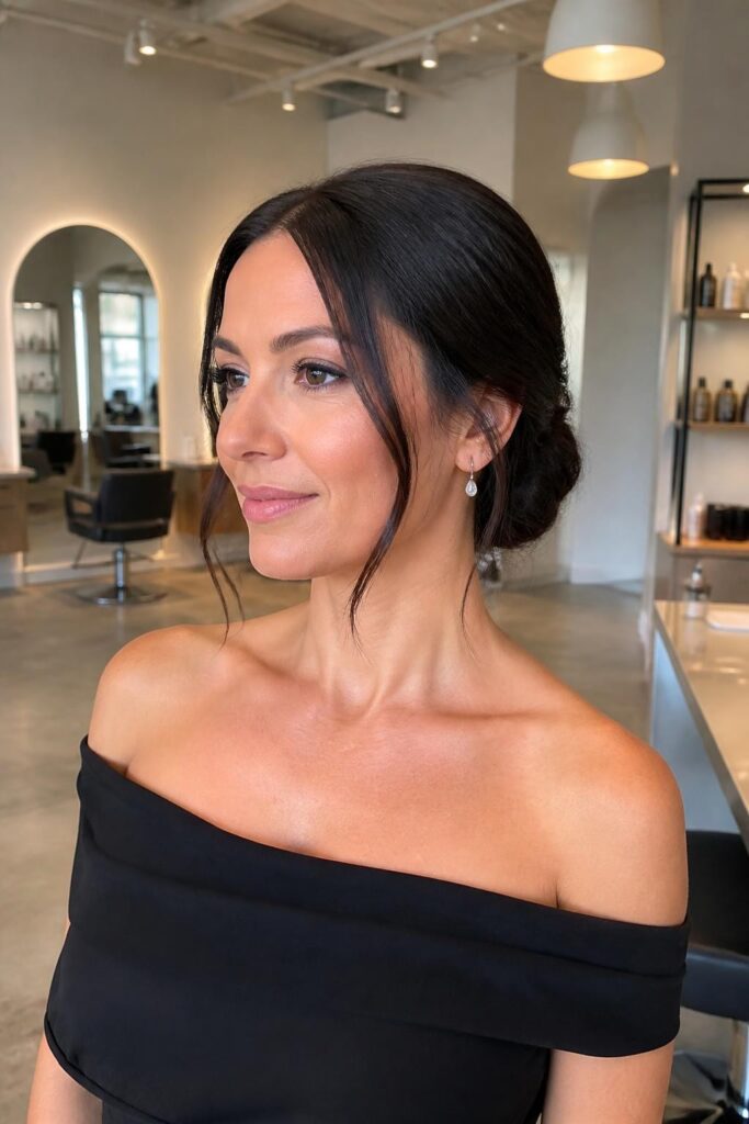 1. Low twisted chignon
