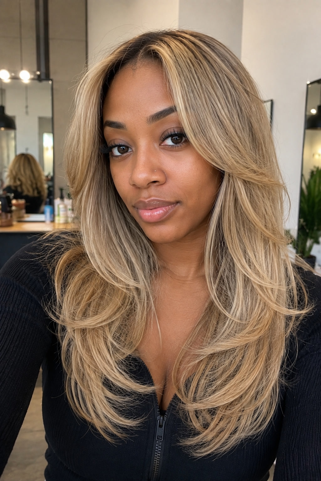 10. Ash blonde layered cut