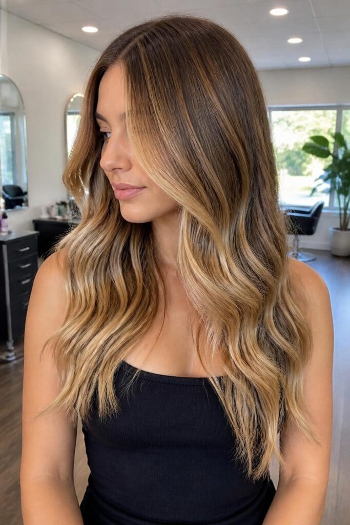 Blonde Balayage with Warm Tones hair color