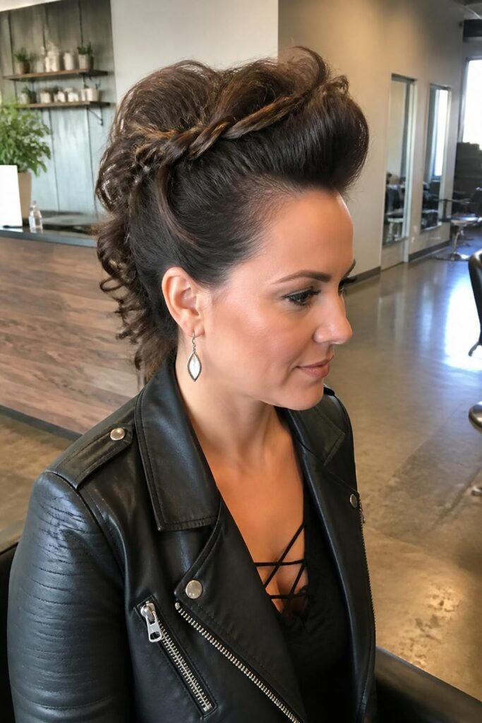 10. Faux hawk updo