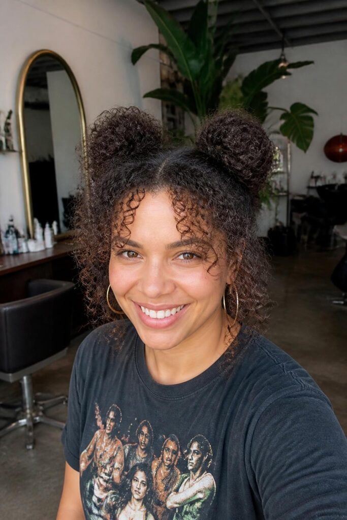 10. The curly space buns