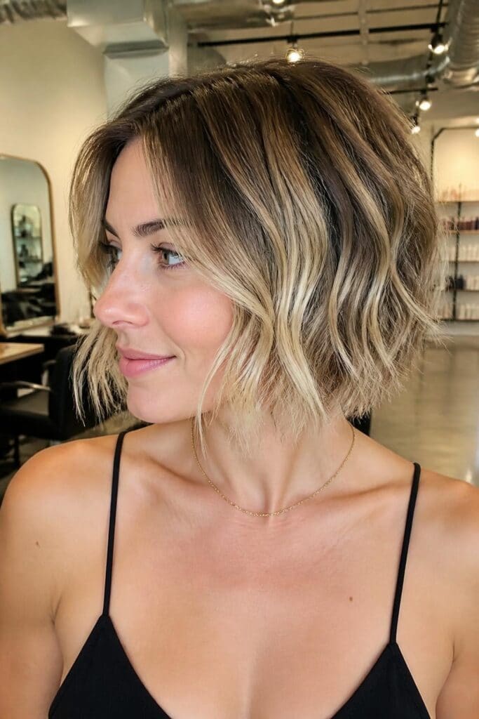 Wavy Bob with Beach Texture hairstyle