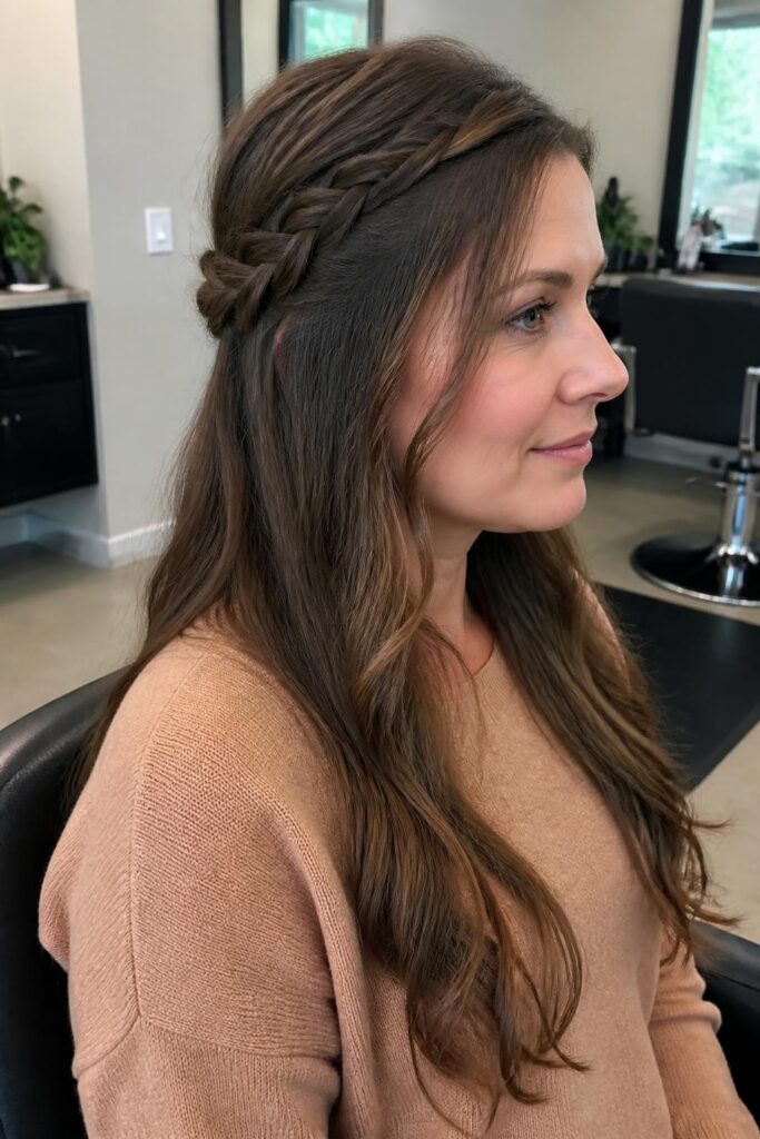 11. Braided half-updo
