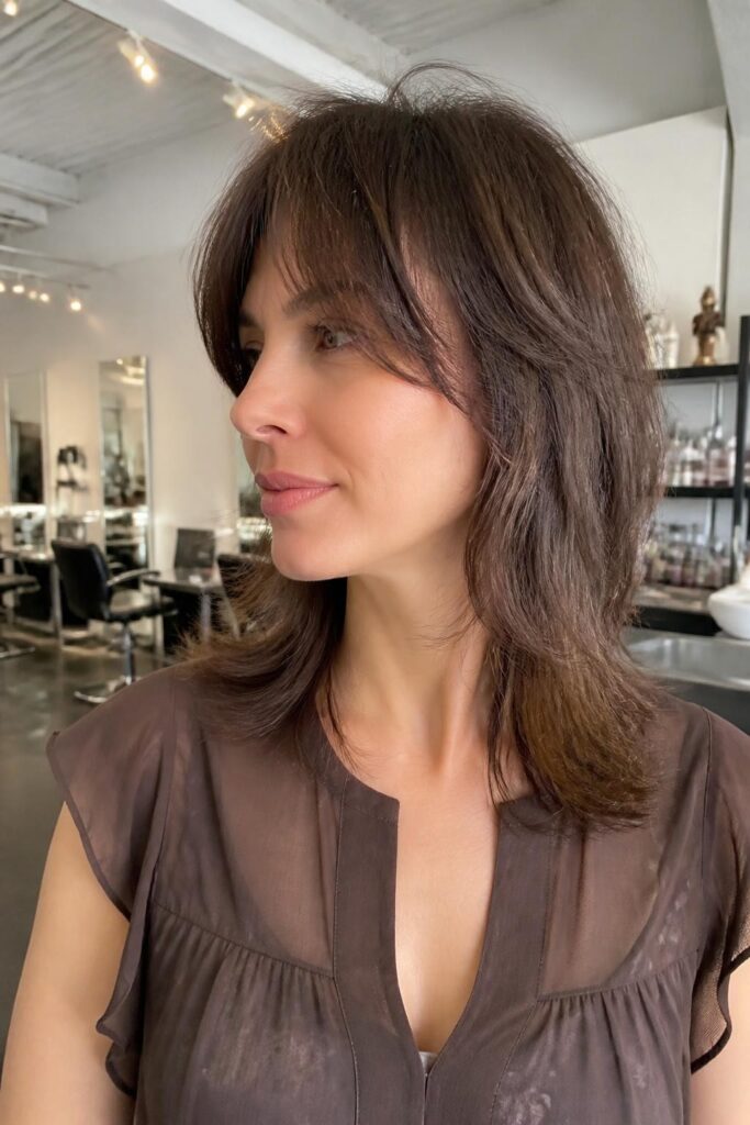 11. Feathered wolfcut for fine hair
